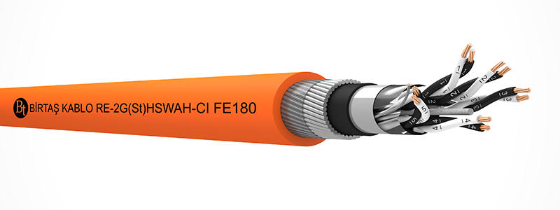 RE-2G(St)HSWAH-CI FE180   90°C / 500 V Cu-SI-OSCR-LSZH-SWA-LSZH-MP